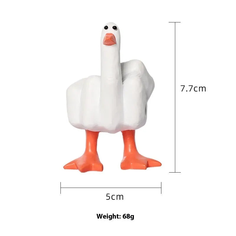 Creative vertical middle finger duck car ornament resin 5x7.7cm cartoon design