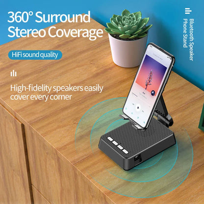 Wireless Bluetooth Speaker Stand with HD Microphone and Strong Sound Field for Live Broadcast on Desk