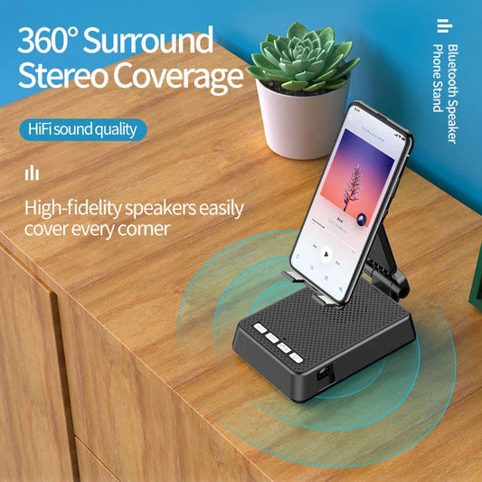 Wireless Bluetooth Speaker Stand with HD Microphone and Strong Sound Field for Live Broadcast on Desk