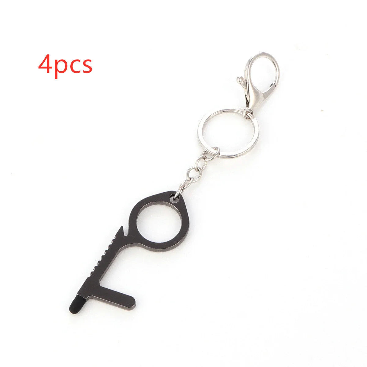 Alloy protective door opener keychain in various colours, 7.9cm in size