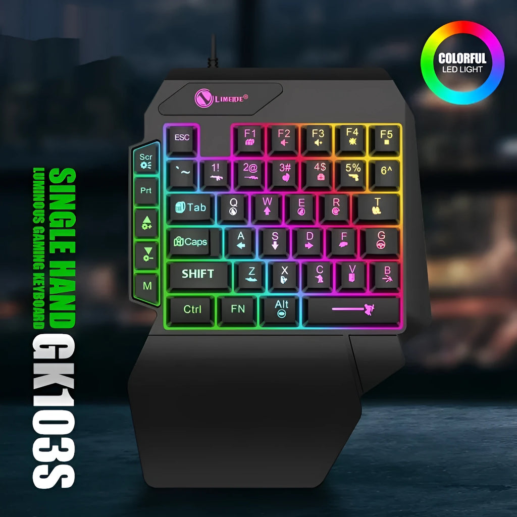 GK103S one-handed gaming mechanical keyboard mouse converter with 1.2 metre cable