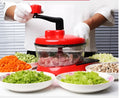Manual multifunction meat grinder with stainless steel blade and 2.5L clear PP plastic bowl for chopping vegetables