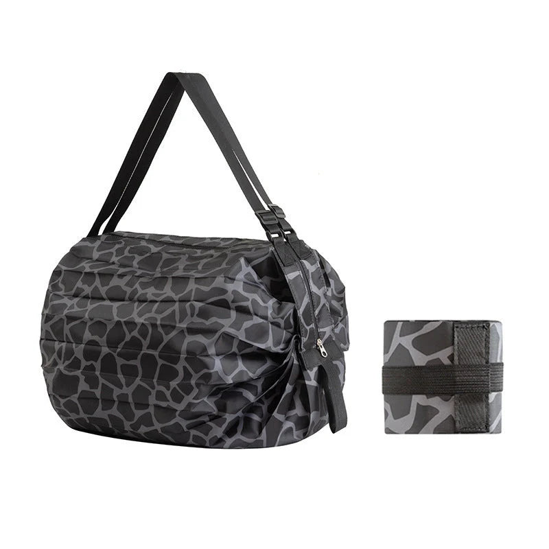 Large capacity foldable nylon shopping bag in various colors and patterns