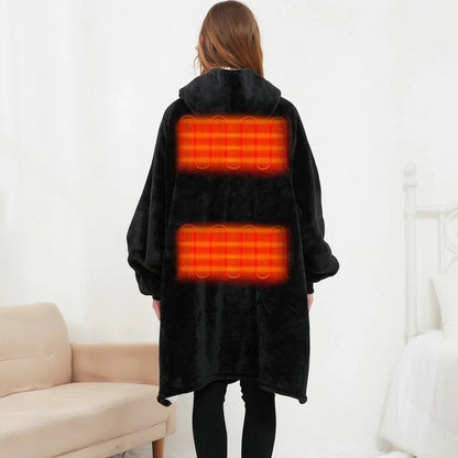 USB heated oversized hoodie blanket in various colours with large back heating area