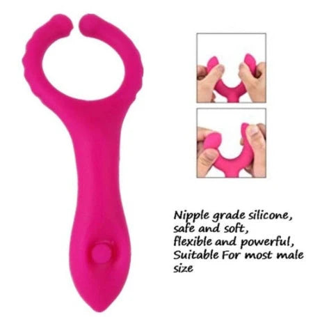 Electric G-point silicone vibrator with adjustable settings in rose red