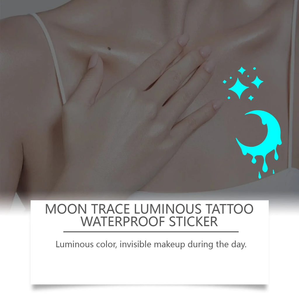Pack of two luminous tattoo stickers and a tube of tattoo paste for glow parties.