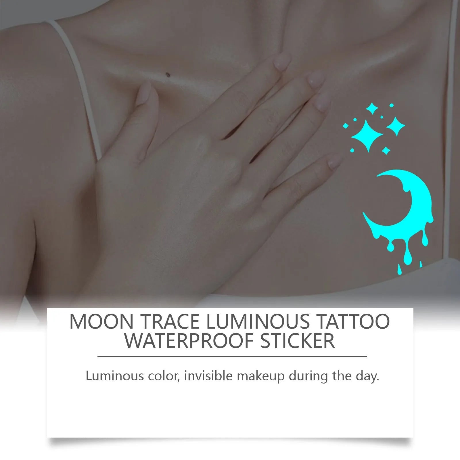 Pack of two luminous tattoo stickers and a tube of tattoo paste for glow parties.