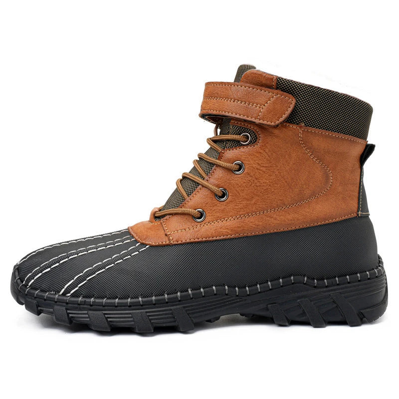 Warm and stylish fleece-lined winter boots in various colors and sizes, designed for cold-weather comfort and traction