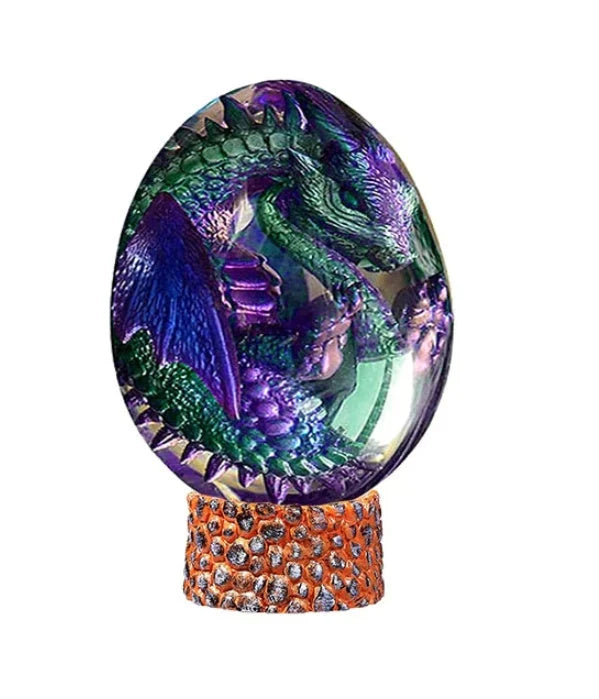 Lava Dragon Egg Desktop Decoration Dinosaur Egg Resin Crafts in various colours and base options
