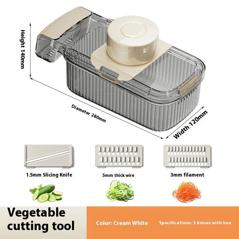 2in1 multifunctional vegetable cutter with five replaceable blades for efficient food preparation