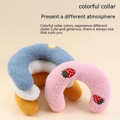 U-Shaped Pet Pillow for cats and small dogs in various colors, supporting vertebra and enhancing sleep