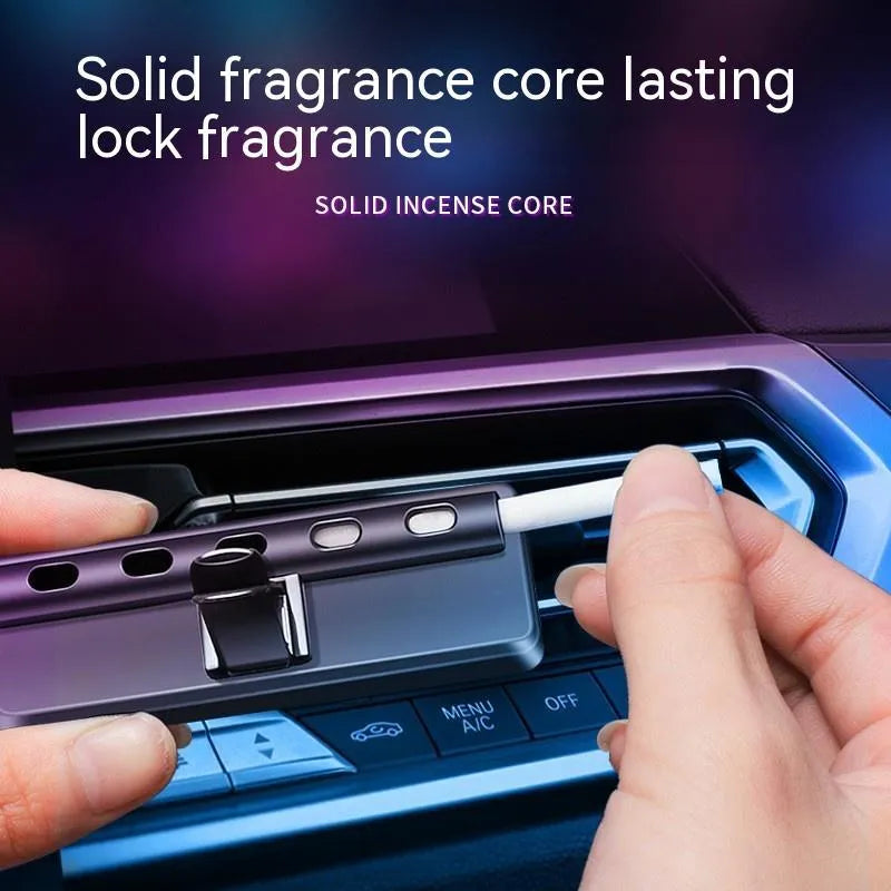 Black car air vent aromatherapy ambient light LED diffuser with fragrance sticks