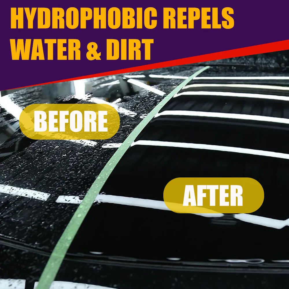 Purple car nano coating spray bottle in 30ml and 100ml sizes for vehicle paint maintenance.