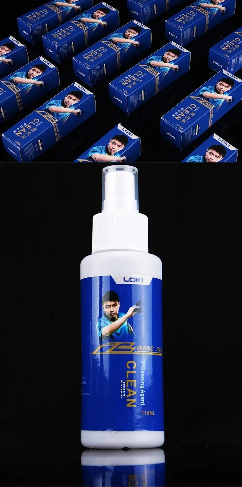 110ml table tennis rubber cleaning liquid bottle with sponge applicator for ping pong bat maintenance