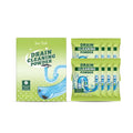Eight sachets of heavy-duty drain cleaning powder, total weight 240g, for unblocking sinks and toilets.