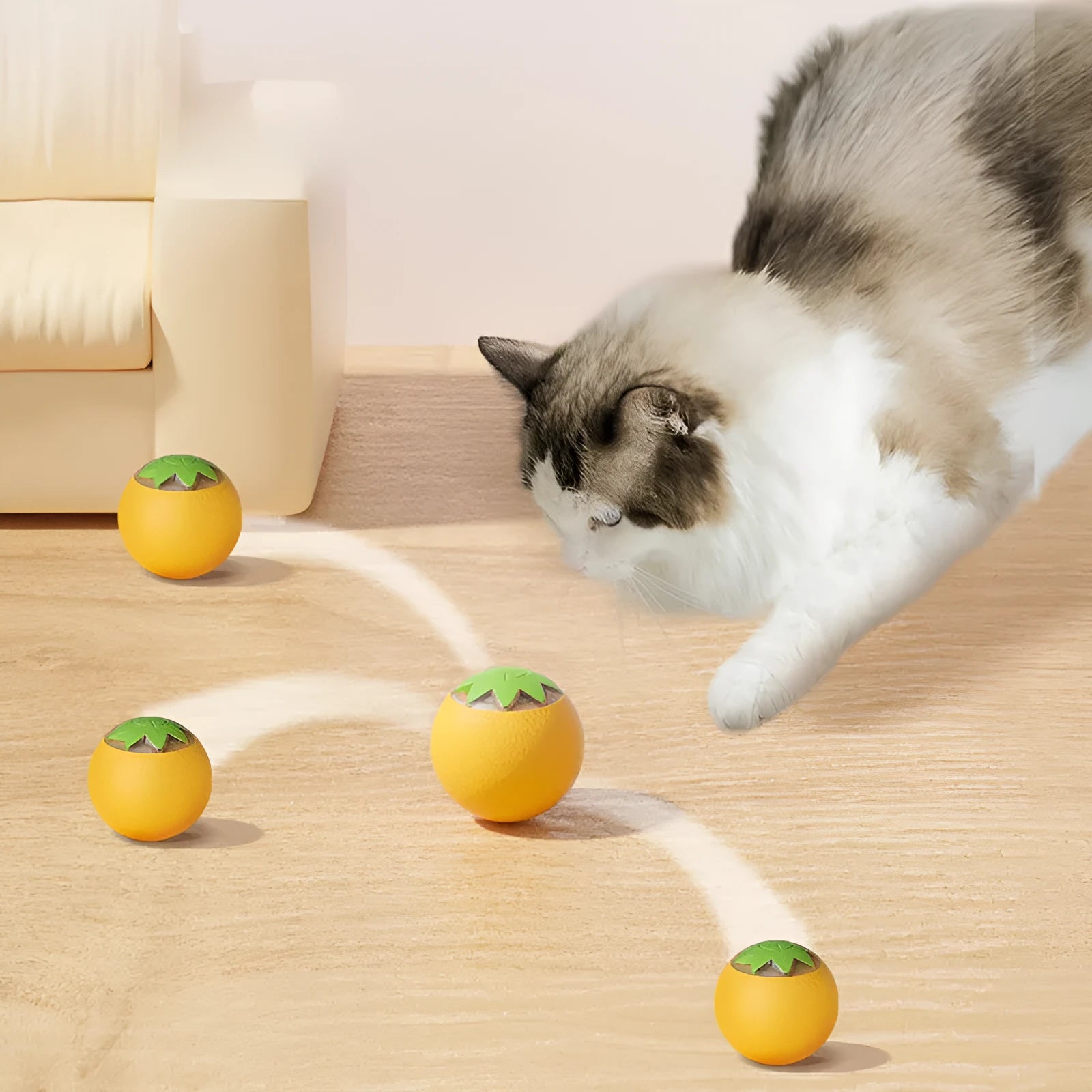 Automatic electric rolling ball pet toy for dogs and cats in green colour