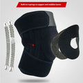 Sports knee pad with internal steel springs and nylon mercerised cloth exterior for running and basketball.