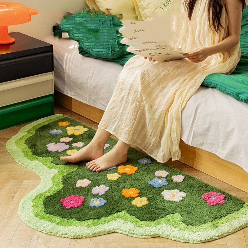 Cozy floral carpet with soft, non-slip design for comfortable and stylish home decor