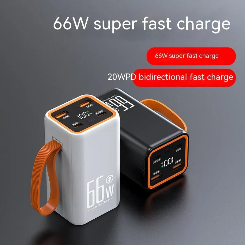 PD66W Fast Charge 20000 MA Power Bank in black and white colour options