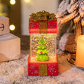 Christmas decoration crystal ball light with red gift box inside, 5.5cm plastic battery operated