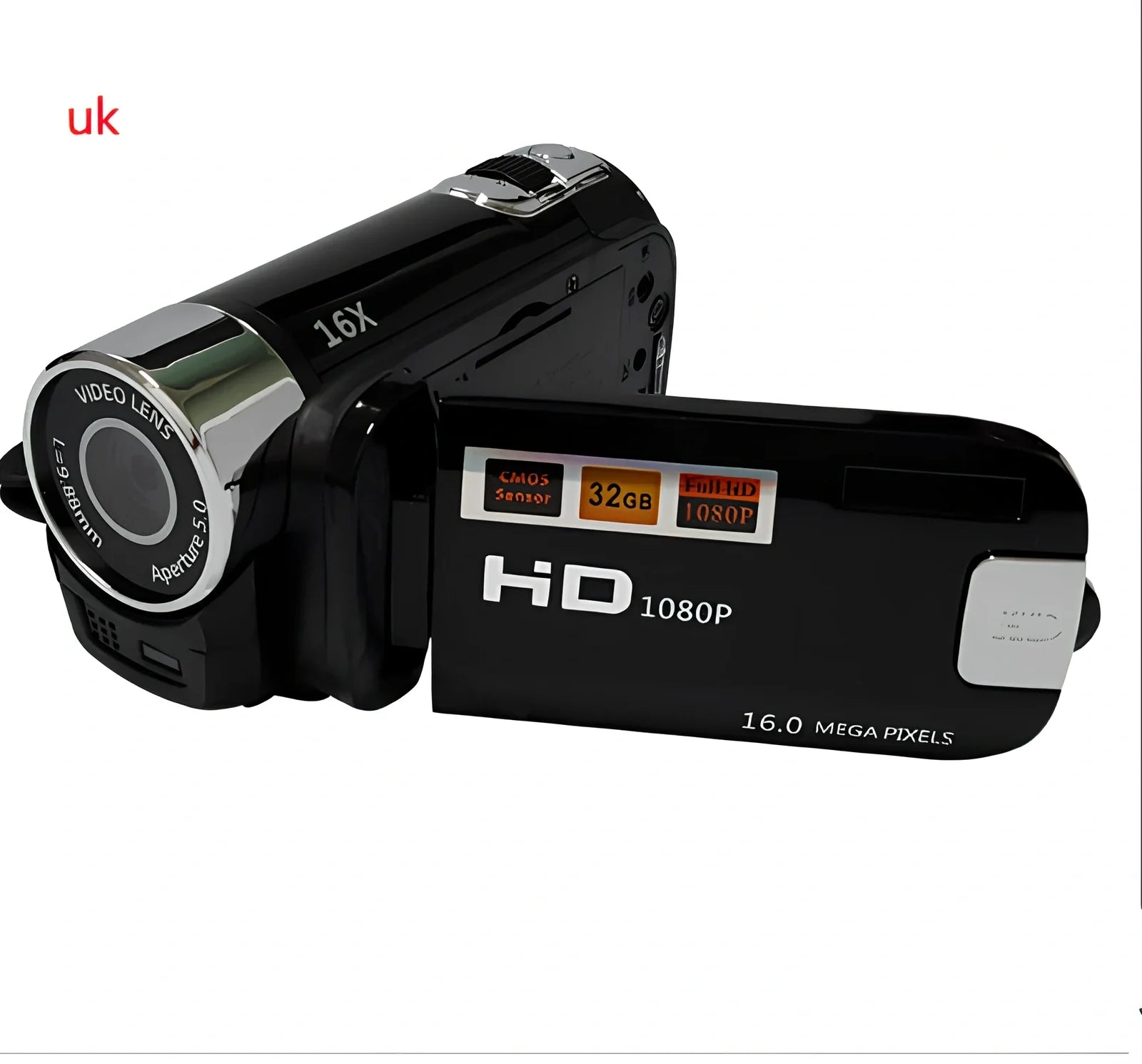 16 million pixel HD digital camera with 2.7-inch LCD screen showing image preview