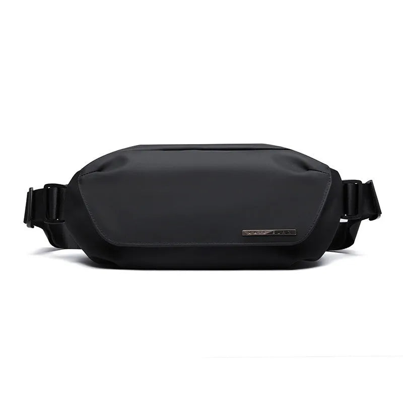 Black men's messenger bag with one-shoulder riding design made from Oxford cloth