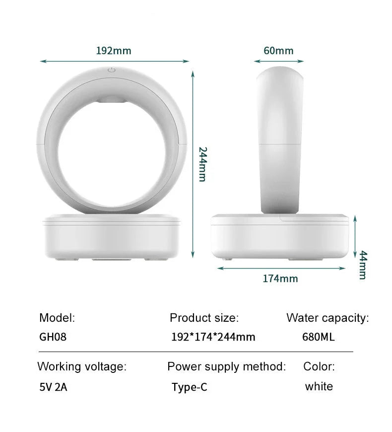 Levitating Humidifier with Ultrasonic Mist Technology, Captivating Air Hydration Device