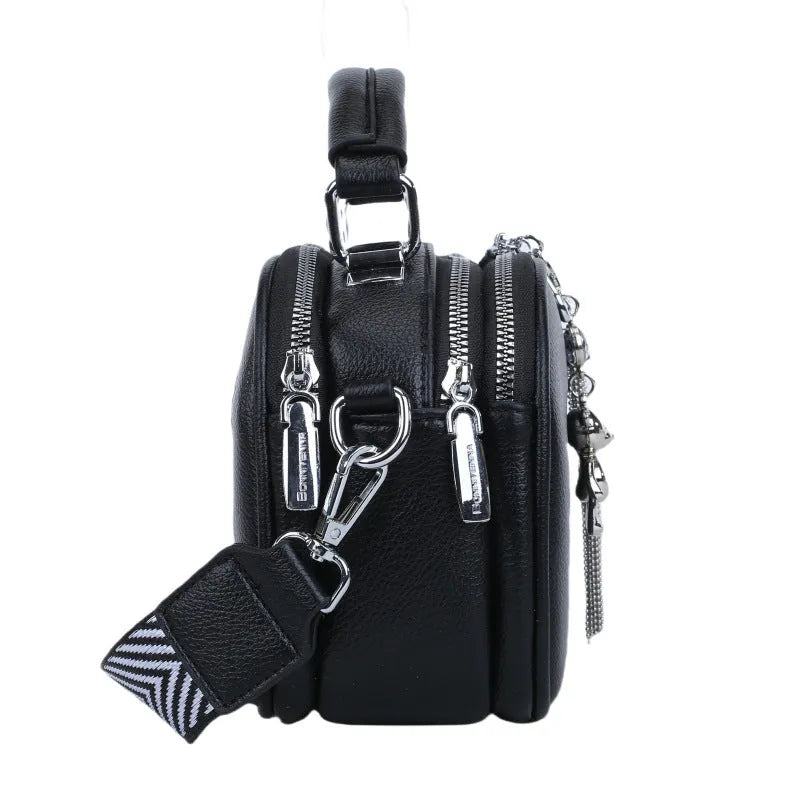 Women's stitching small square bag in oval suitcase shape with mobile phone compartment