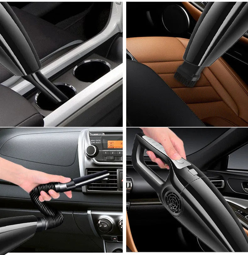 Black and orange Hypa car vacuum cleaner with cigarette lighter plug for 12V sockets