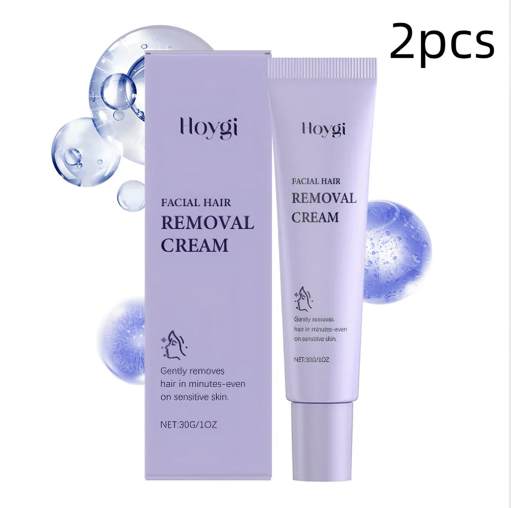 Women's 30g tube of facial hair removal cream with plant extracts for smooth, moisturised skin, 2.9x2.9x15cm size
