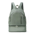 Waterproof 20-35L polyester backpack in black with adjustable curved shoulder straps