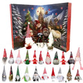 2025 Christmas Gnome Arrival Calendar with three plush gnomes and twenty-one soft rubber ornaments double opening design