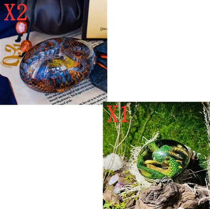 Lava Dragon Egg Desktop Decoration Dinosaur Egg Resin Crafts in various colours and base options