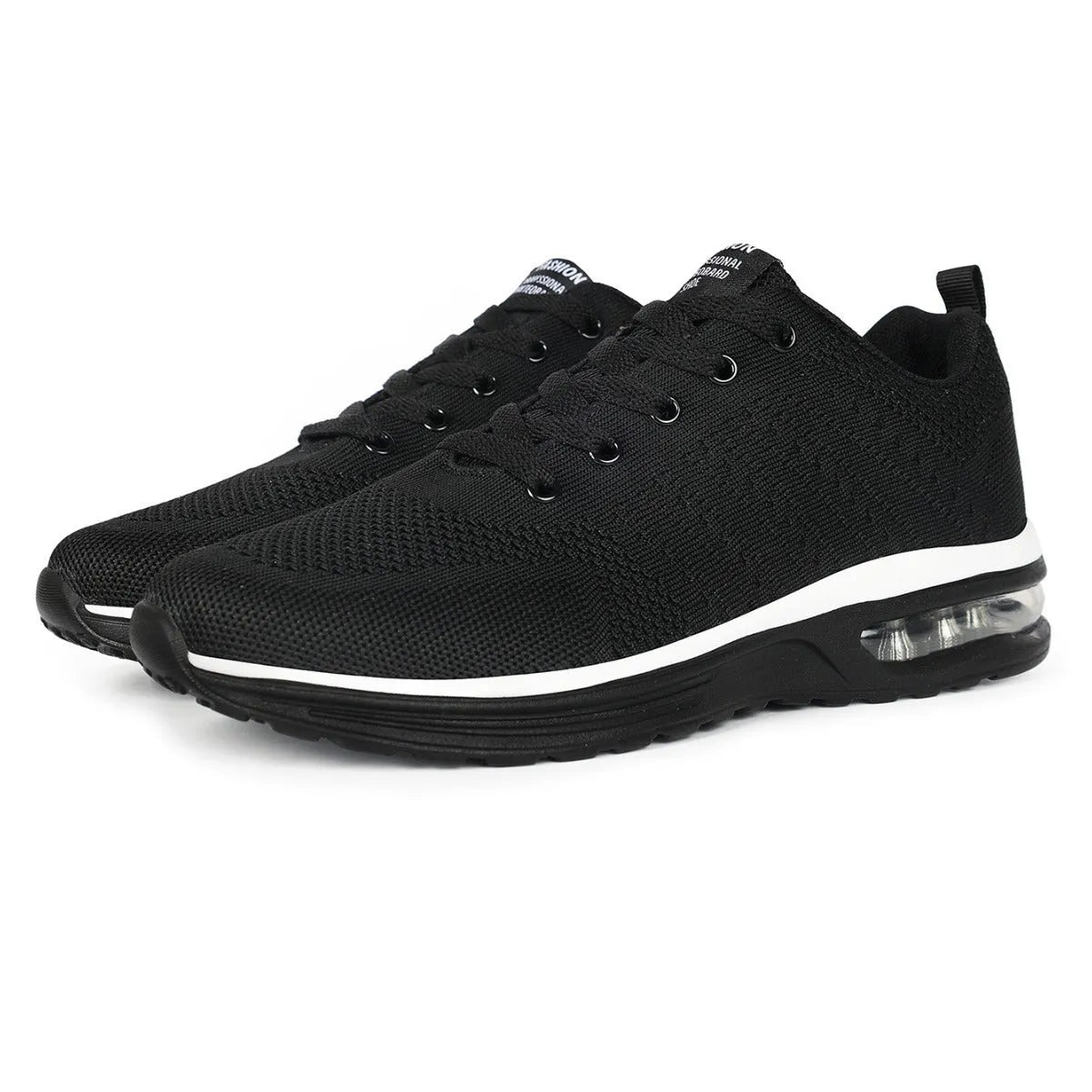 Casual flyknit running shoes in multiple colours with mesh upper and PU sole.