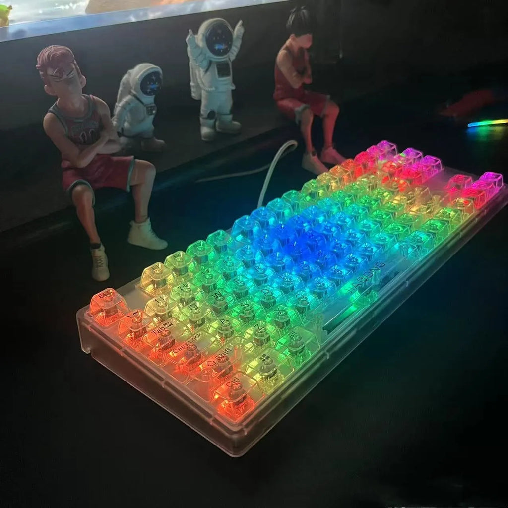 Universal transparent plastic 132 key cap replacement set for keyboards
