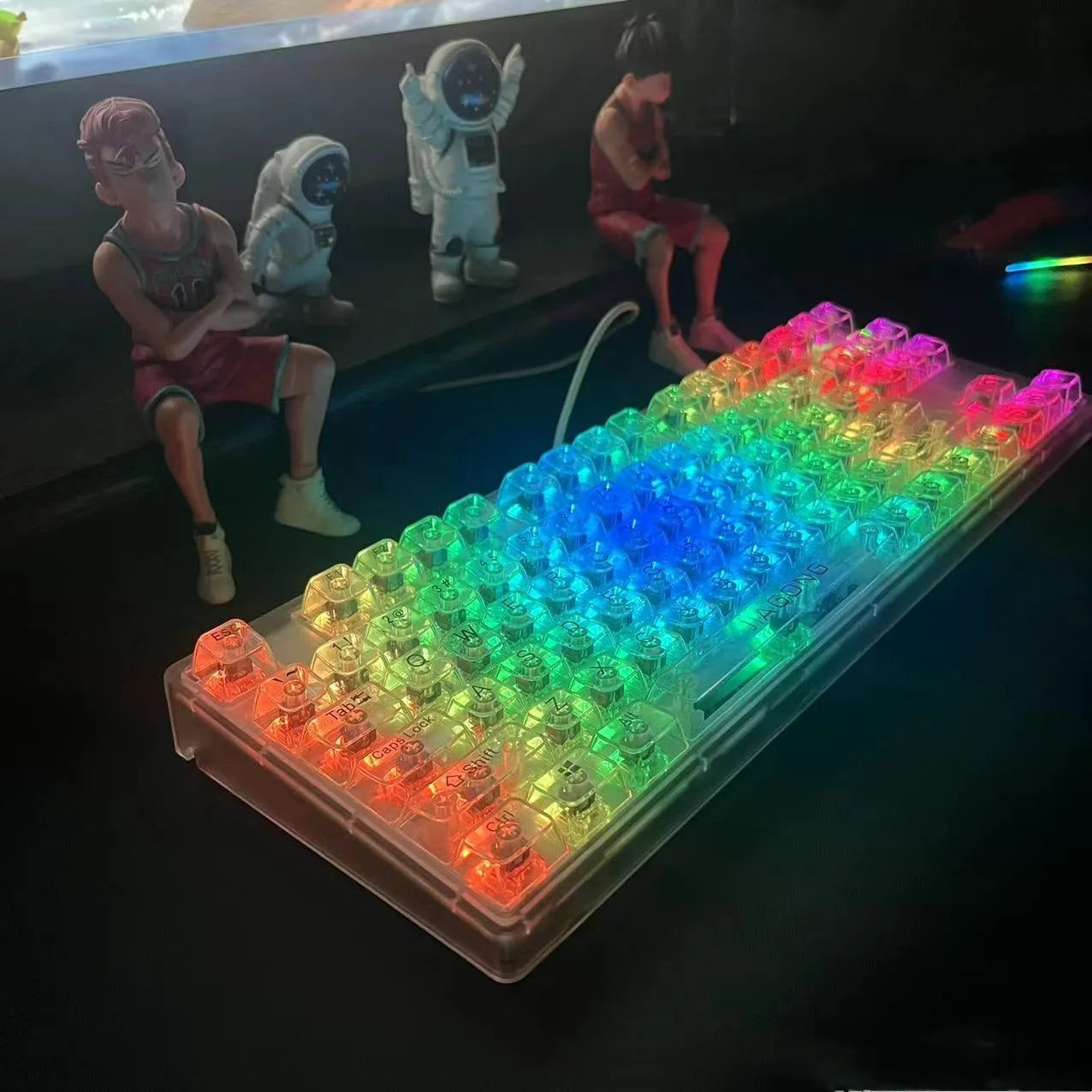 Universal transparent plastic 132 key cap replacement set for keyboards