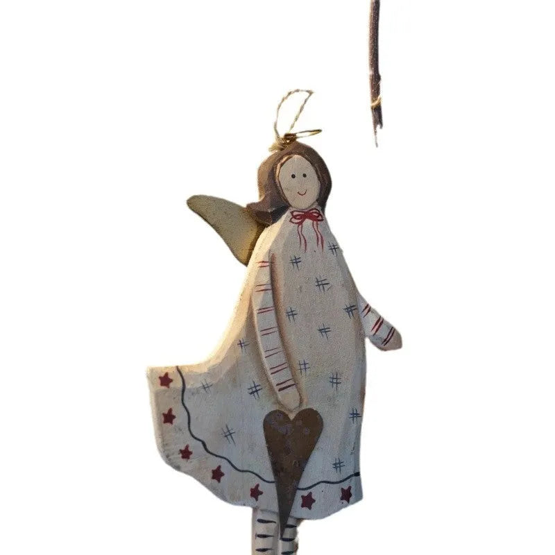 Hand-made wooden door plate pendant with hand-painted carving in country style design