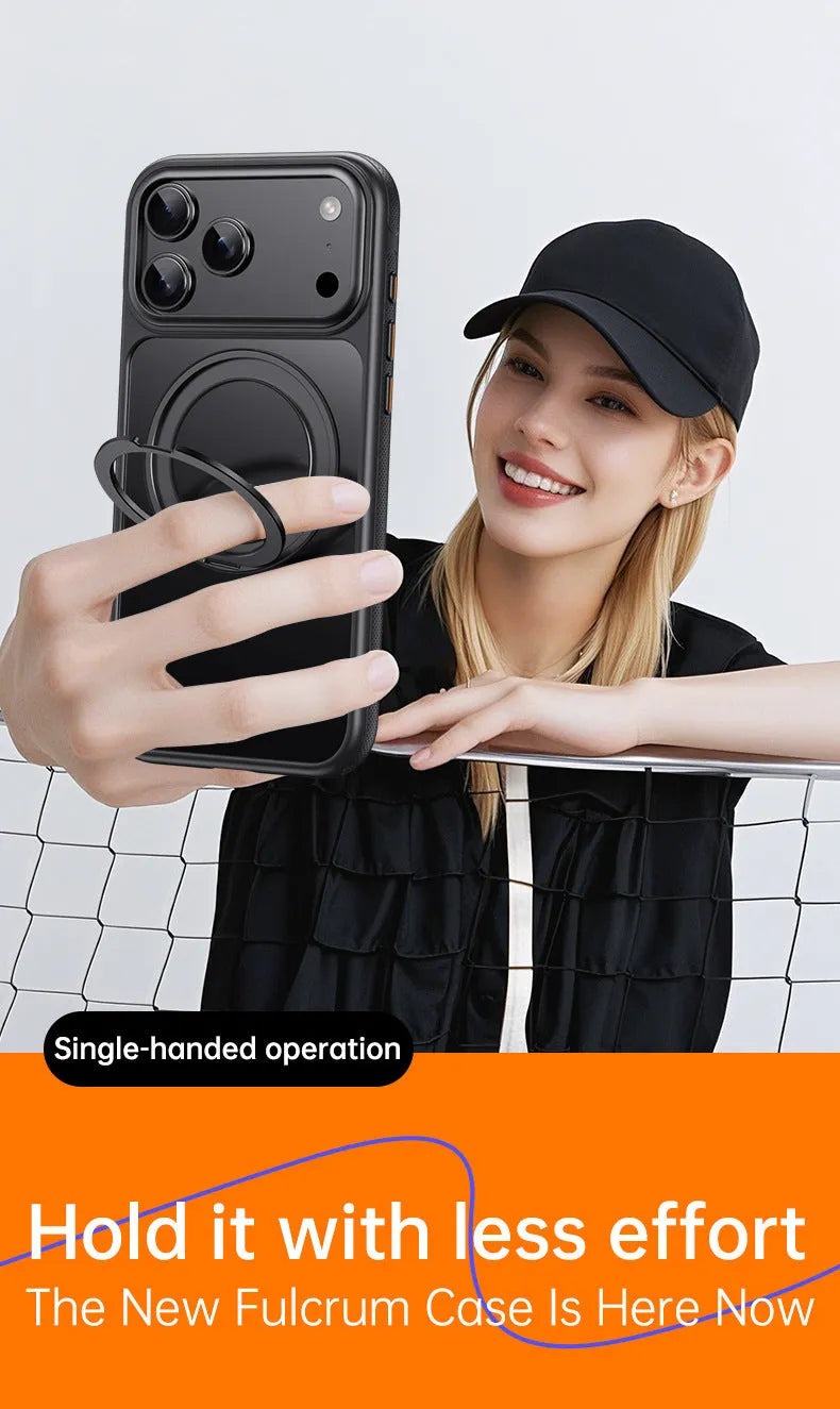 Gear decompression phone case with damping sound, frosted finish, black colour, for iPhone 17 Pro Max