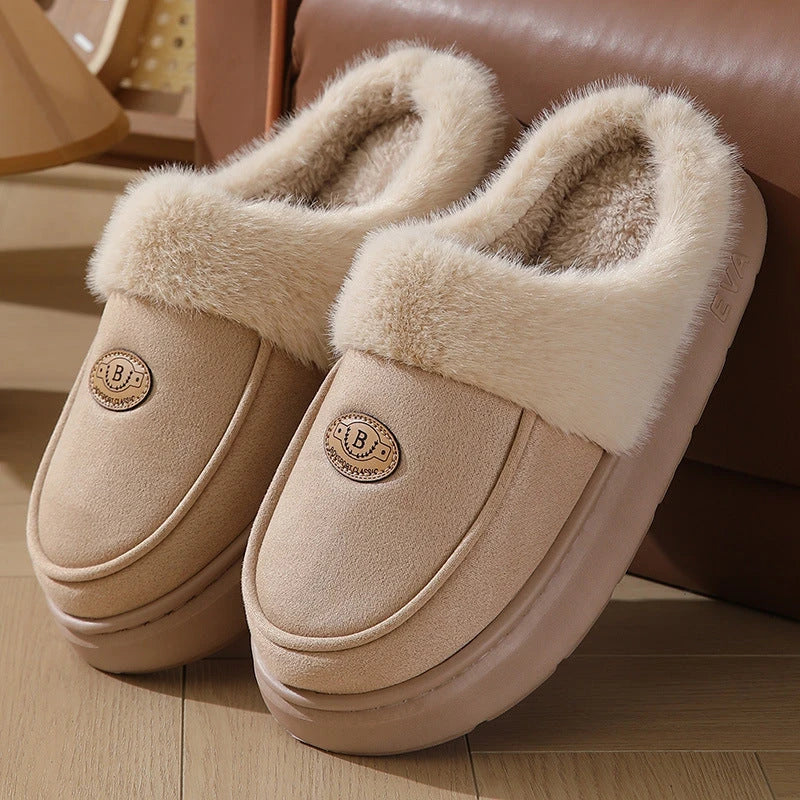 Cozy plush slippers for men in a variety of colors, featuring premium suede upper and rubber non-slip sole for indoor comfort and style