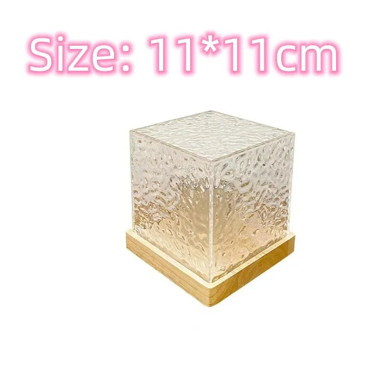 LED water ripple projection night light with crystal refraction and remote control