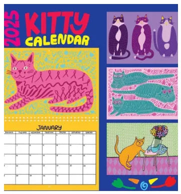A3 size cat-themed wall calendar for 2024 or 2025 year planning.