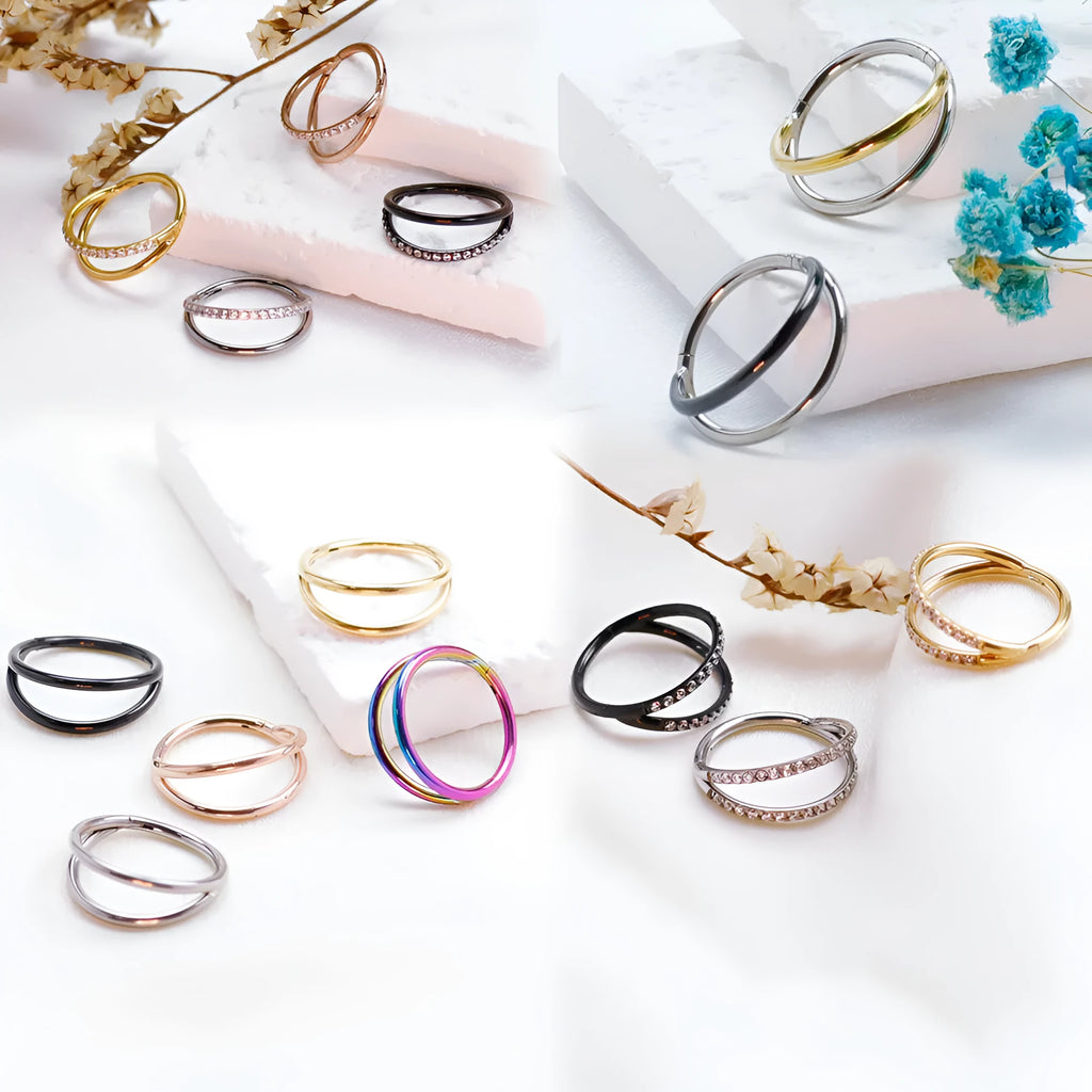 Titanium alloy fork nose ring in silver colour with 1.2mm thickness