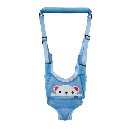 Hands-free baby walking harness in various colors, designed to support and guide toddlers during the early walking stages