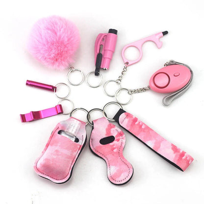 Keychain accessory bottles in various colours, made from durable artificial leather