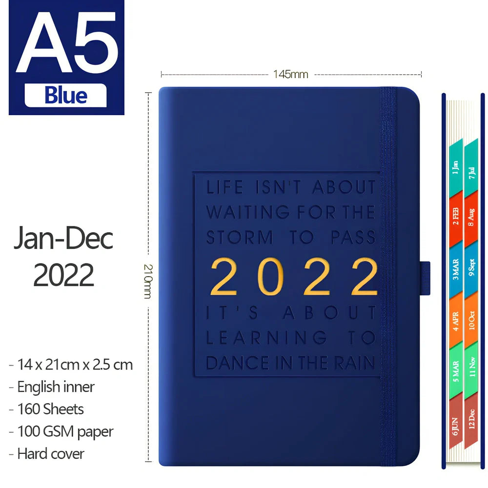 Red A5 imitation leather notebook with French fold binding and 100gsm pages, weighing 540g