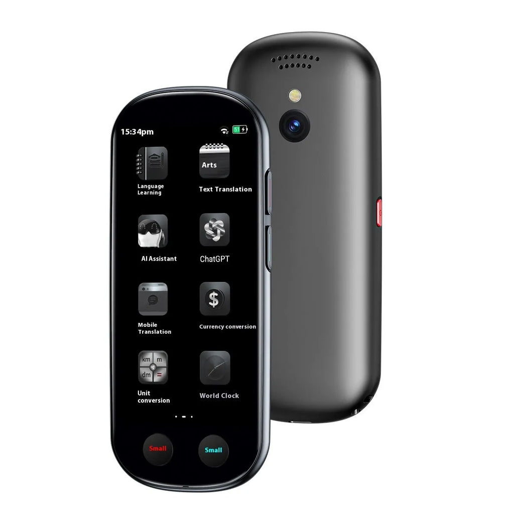 Black handheld multi-language simultaneous interpretation translator device for business use