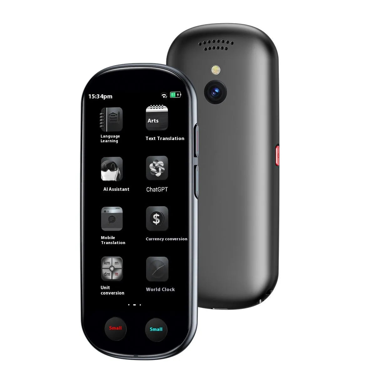 Black handheld multi-language simultaneous interpretation translator device for business use