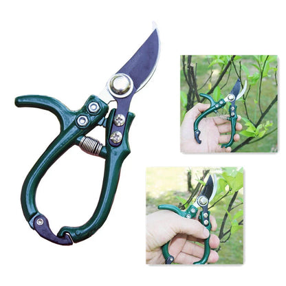 Multifunctional garden scissors with safety buckle and stainless steel spring for pruning