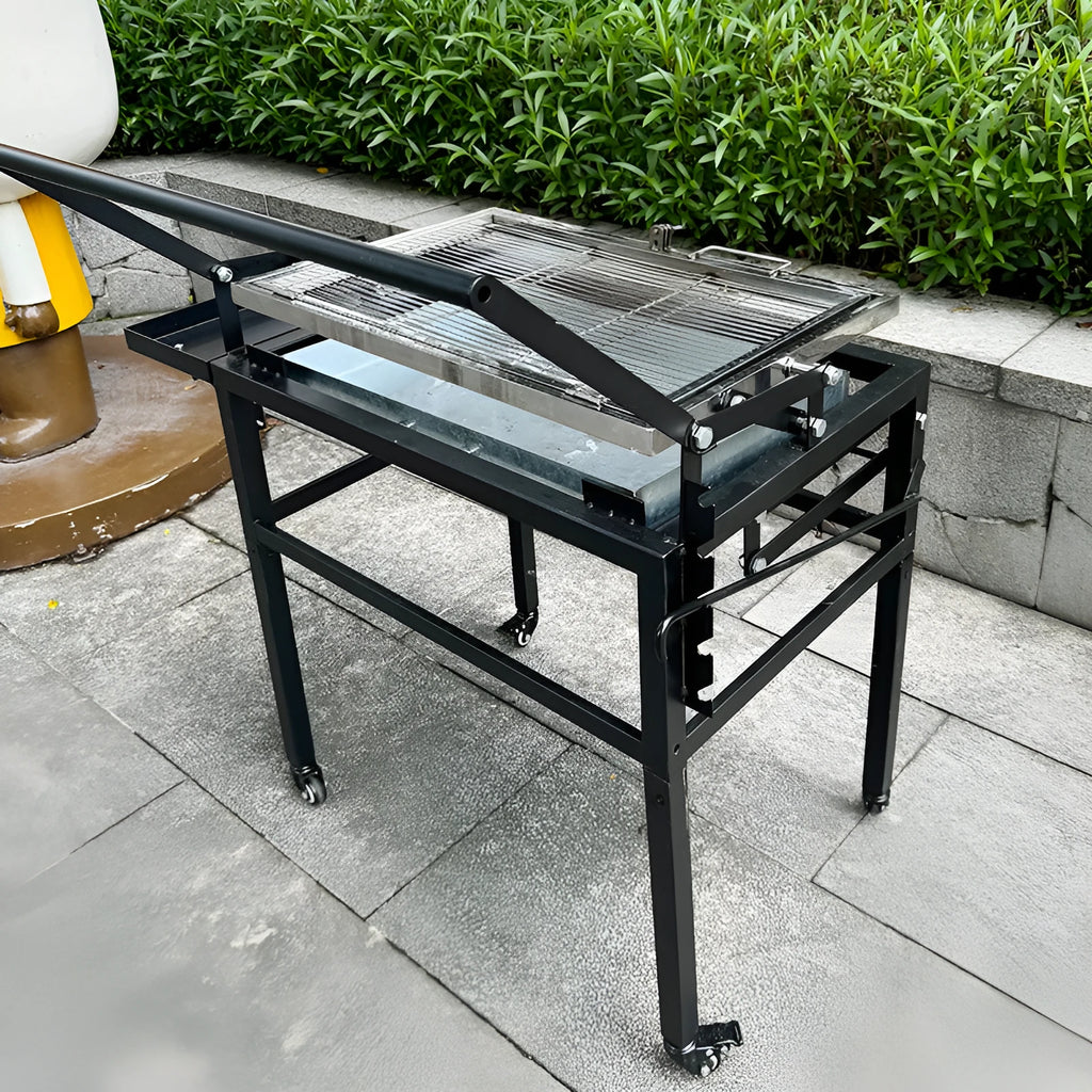 Large foldable charcoal BBQ stove grill for outdoor courtyard use