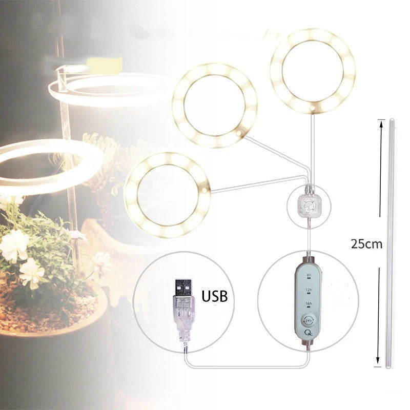 Full spectrum LED grow light for indoor plants with acrylic stick